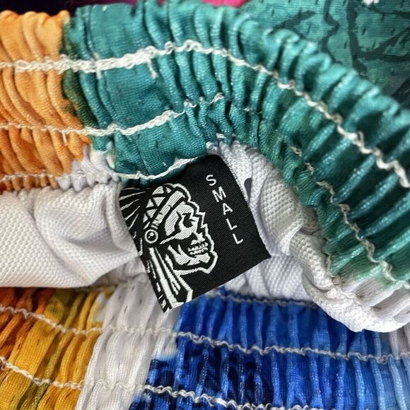 Savage Tacticians Shorts Womens Small Floral Multicolor Embroidered Gym Workout - Picture 7 of 9